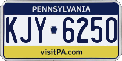 PA license plate KJY6250