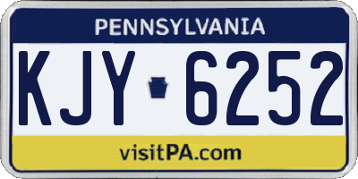 PA license plate KJY6252