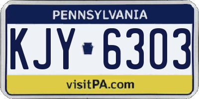 PA license plate KJY6303