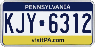PA license plate KJY6312