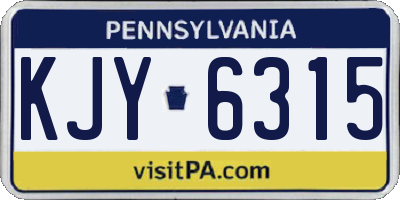 PA license plate KJY6315