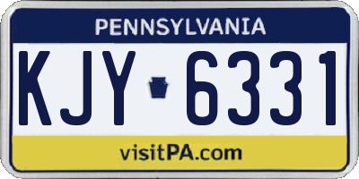 PA license plate KJY6331