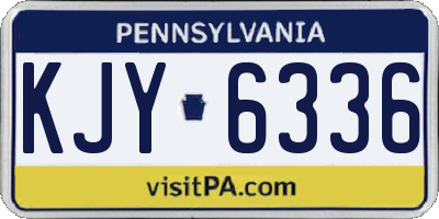 PA license plate KJY6336