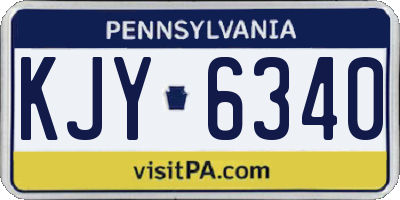 PA license plate KJY6340