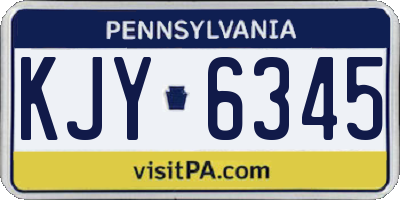 PA license plate KJY6345