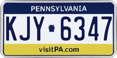 PA license plate KJY6347