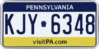 PA license plate KJY6348