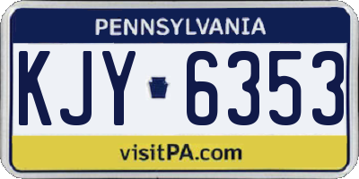 PA license plate KJY6353