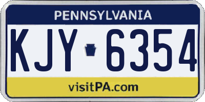 PA license plate KJY6354
