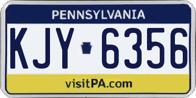 PA license plate KJY6356