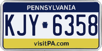 PA license plate KJY6358