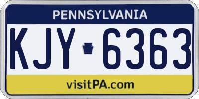 PA license plate KJY6363