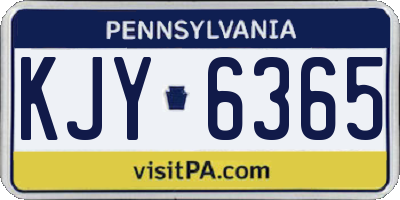 PA license plate KJY6365