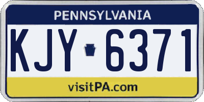 PA license plate KJY6371
