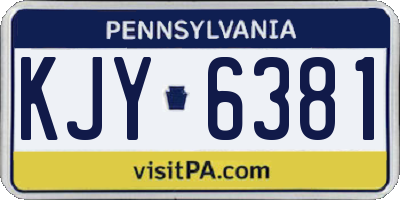 PA license plate KJY6381