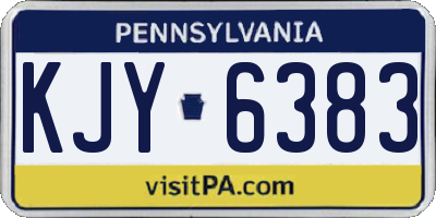 PA license plate KJY6383