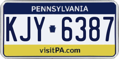 PA license plate KJY6387
