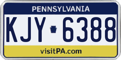 PA license plate KJY6388