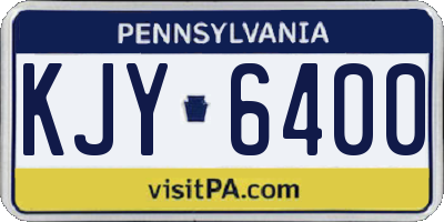 PA license plate KJY6400