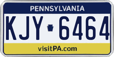 PA license plate KJY6464