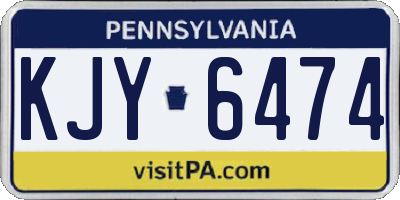 PA license plate KJY6474