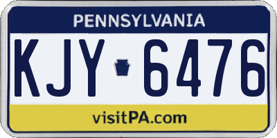 PA license plate KJY6476