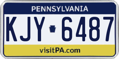 PA license plate KJY6487