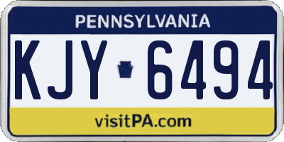 PA license plate KJY6494