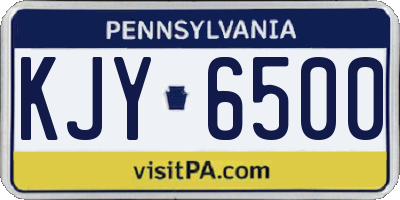 PA license plate KJY6500