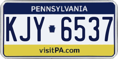 PA license plate KJY6537