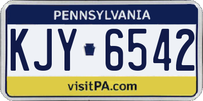 PA license plate KJY6542