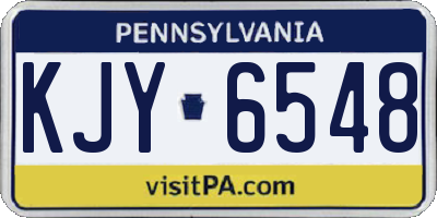 PA license plate KJY6548