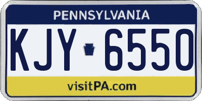 PA license plate KJY6550