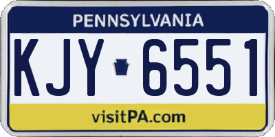 PA license plate KJY6551