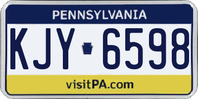 PA license plate KJY6598