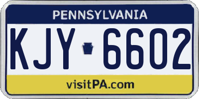 PA license plate KJY6602