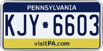 PA license plate KJY6603