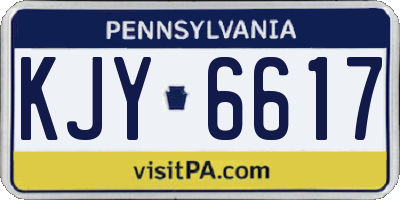 PA license plate KJY6617