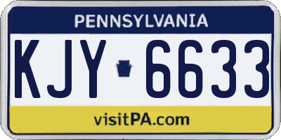 PA license plate KJY6633
