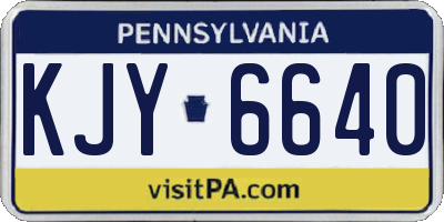 PA license plate KJY6640