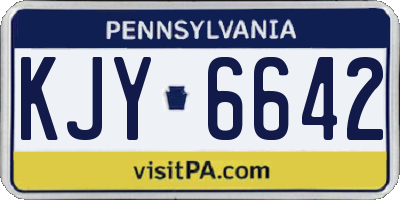 PA license plate KJY6642