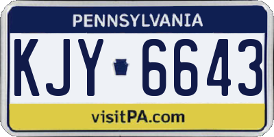 PA license plate KJY6643