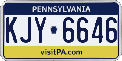 PA license plate KJY6646