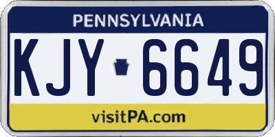 PA license plate KJY6649