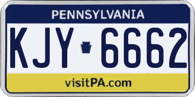 PA license plate KJY6662