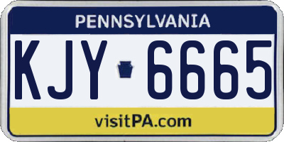 PA license plate KJY6665