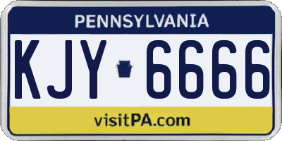 PA license plate KJY6666