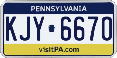 PA license plate KJY6670
