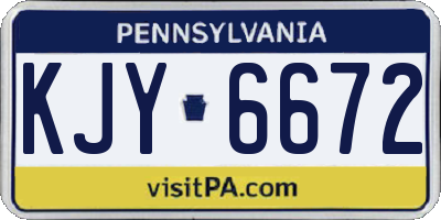 PA license plate KJY6672
