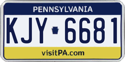 PA license plate KJY6681